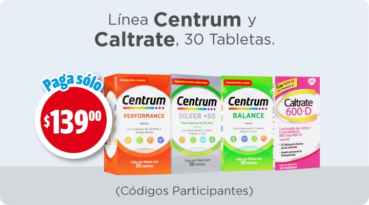 Linea centrum y caltrate $139 codigos participantes 